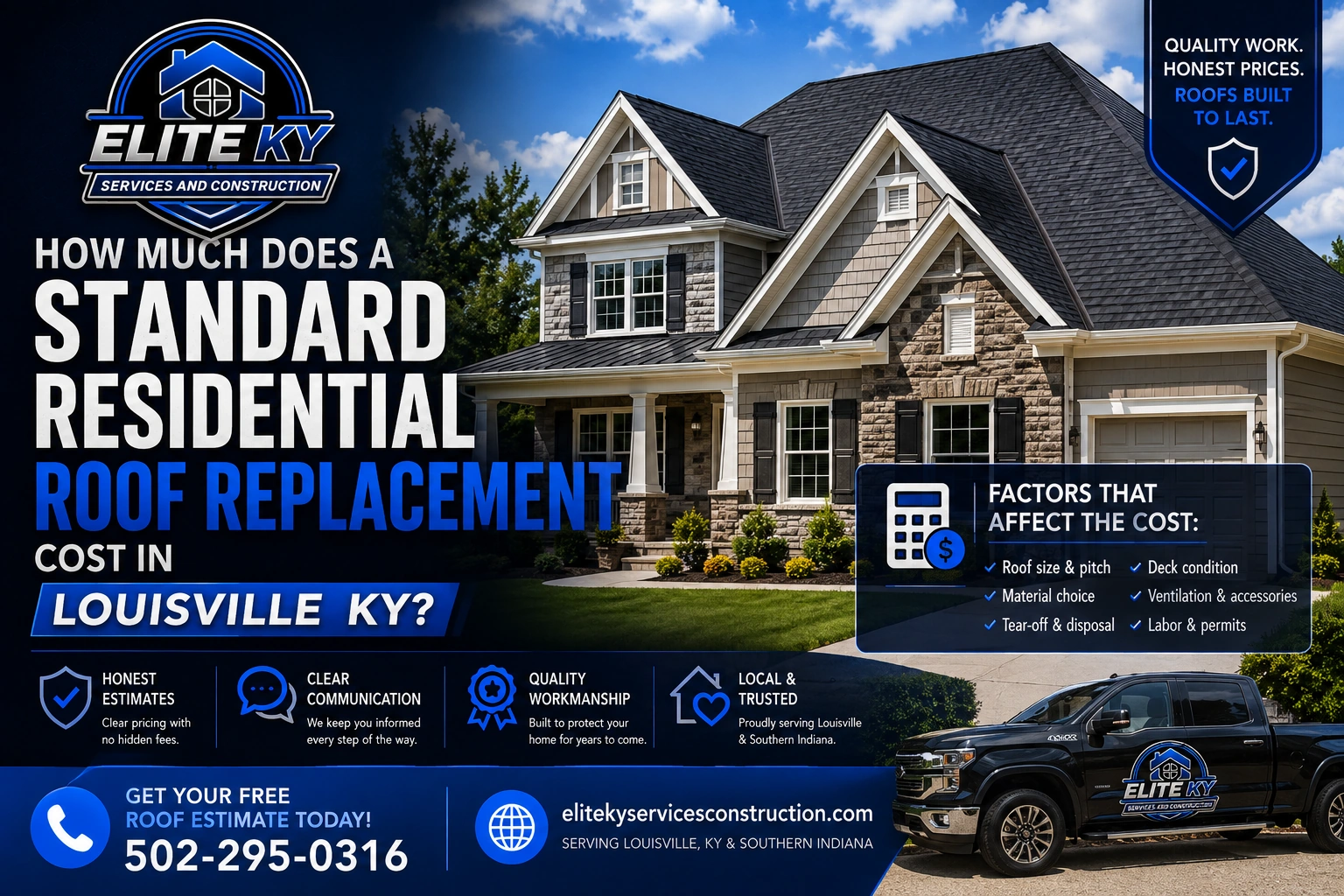 Residential roof replacement cost in Louisville KY