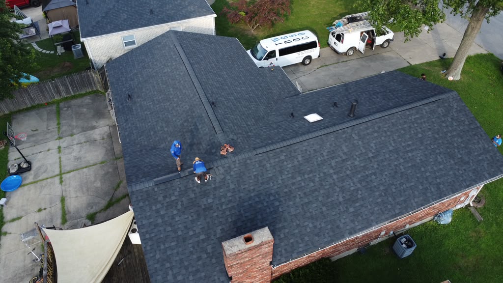 Completed roofing and gutter project by Elite KY Services Construction in Louisville KY 40216