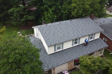 Completed residential roofing project by Elite KY Services Construction in Louisville KY 40220