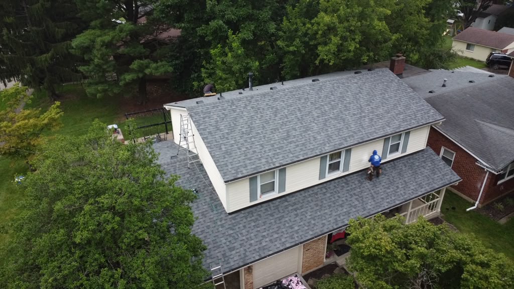Completed residential roofing project by Elite KY Services Construction in Louisville KY 40220