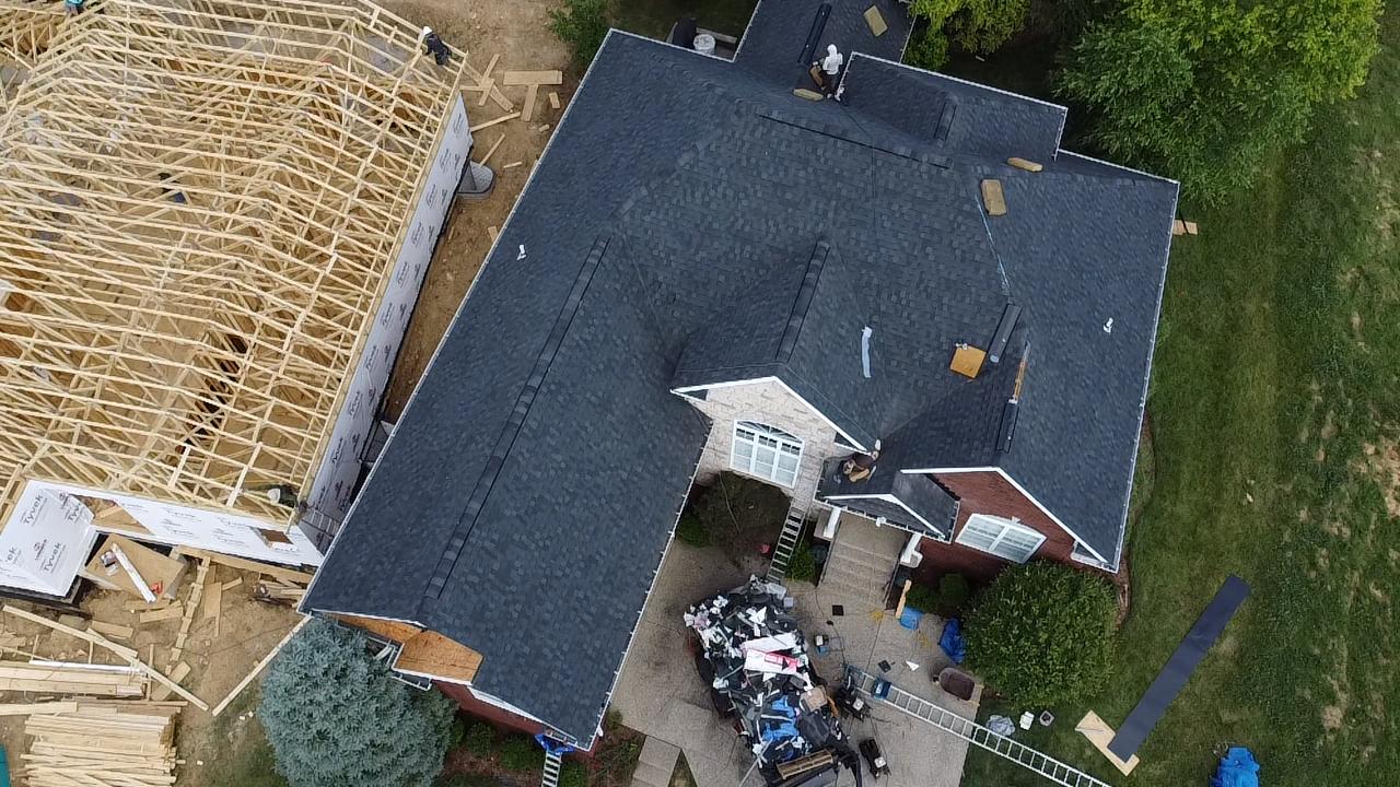 Completed roofing project by Elite KY Services Construction in Louisville KY 40245