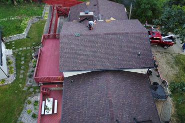 New TAMKO roof replacement with new decking and gutters in Louisville KY 40214 by Elite KY Services Construction