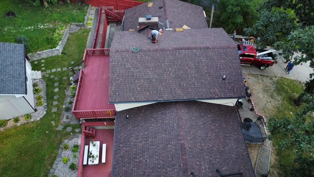 New TAMKO roof replacement with new decking and gutters in Louisville KY 40214 by Elite KY Services Construction