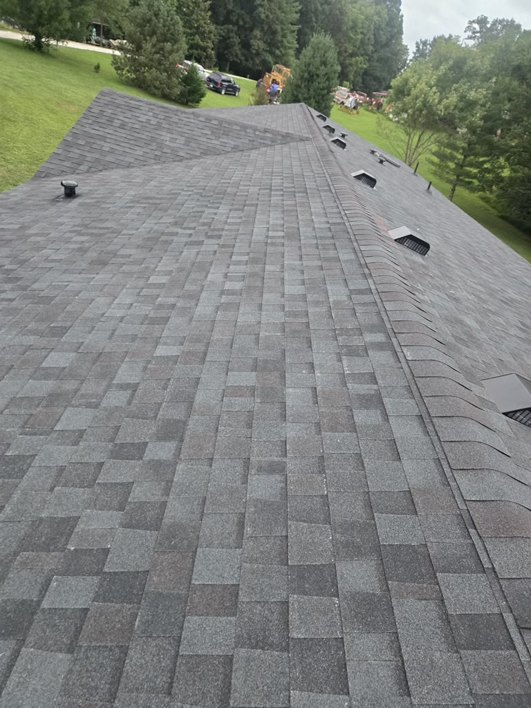 TAMKO Black Walnut roof replacement with new decking and gutters in Pekin IN 47165 by Elite KY Services Construction